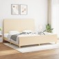 vidaXL Estructura de cama con cabecero de tela color crema 200x200 cm vidaXL Estructura de cama con cabecero de tela color crema 200x200 cm