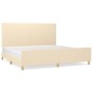 vidaXL Estructura de cama con cabecero de tela color crema 200x200 cm vidaXL Estructura de cama con cabecero de tela color crema 200x200 cm