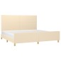 vidaXL Estructura de cama con cabecero de tela color crema 200x200 cm vidaXL Estructura de cama con cabecero de tela color crema 200x200 cm