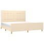 vidaXL Estructura de cama con cabecero de tela color crema 180x200 cm