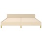 vidaXL Estructura de cama con cabecero de tela color crema 180x200 cm