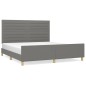 vidaXL Estructura de cama con cabecero tela gris oscuro 180x200 cm vidaXL Estructura de cama con cabecero tela gris oscuro 180x200 cm