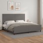 vidaXL Estructura de cama con cabecero cuero sintético gris 200x200 cm vidaXL Estructura de cama con cabecero cuero sintético gris 200x200 cm