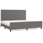 vidaXL Estructura de cama con cabecero cuero sintético gris 200x200 cm vidaXL Estructura de cama con cabecero cuero sintético gris 200x200 cm