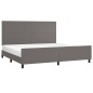 vidaXL Estructura de cama con cabecero cuero sintético gris 200x200 cm vidaXL Estructura de cama con cabecero cuero sintético gris 200x200 cm