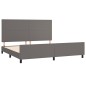 vidaXL Estructura de cama con cabecero cuero sintético gris 200x200 cm vidaXL Estructura de cama con cabecero cuero sintético gris 200x200 cm