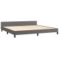 vidaXL Estructura de cama con cabecero cuero sintético gris 200x200 cm vidaXL Estructura de cama con cabecero cuero sintético gris 200x200 cm
