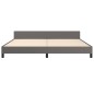 vidaXL Estructura de cama con cabecero cuero sintético gris 200x200 cm vidaXL Estructura de cama con cabecero cuero sintético gris 200x200 cm