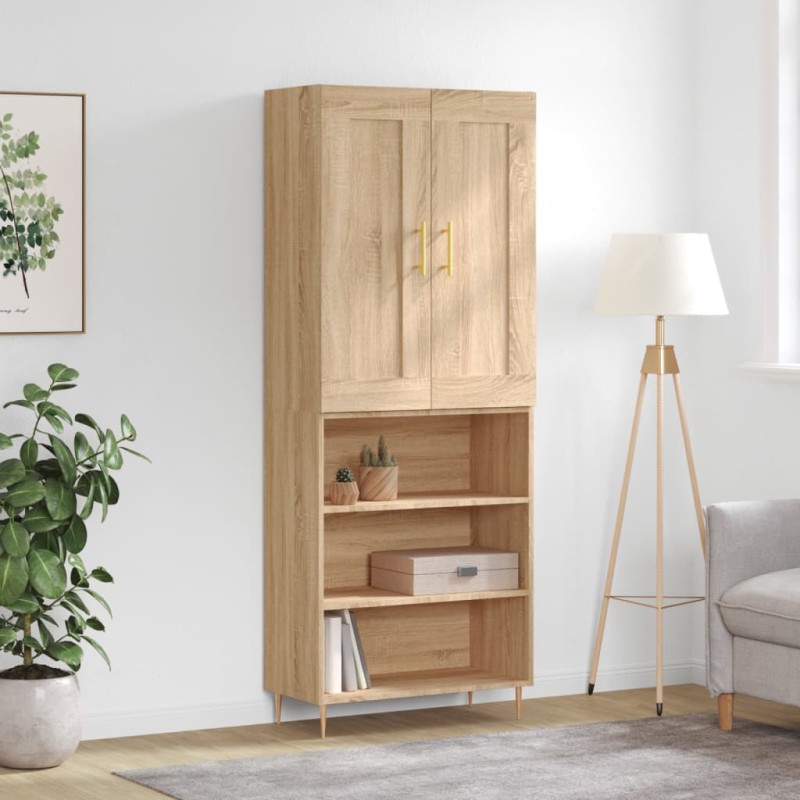 vidaXL Aparador alto madera contrachapada color roble 69,5x34x180 cm vidaXL Aparador alto madera contrachapada color roble 69,5x34x180 cm