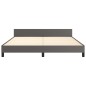 vidaXL Estructura de cama con cabecero cuero sintético gris 180x200cm vidaXL Estructura de cama con cabecero cuero sintético gris 180x200cm