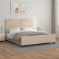 vidaXL Estructura de cama cabecero cuero sintético capuchino 180x200cm vidaXL Estructura de cama cabecero cuero sintético capuchino 180x200cm