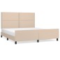 vidaXL Estructura de cama cabecero cuero sintético capuchino 180x200cm vidaXL Estructura de cama cabecero cuero sintético capuchino 180x200cm