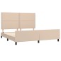 vidaXL Estructura de cama cabecero cuero sintético capuchino 180x200cm vidaXL Estructura de cama cabecero cuero sintético capuchino 180x200cm