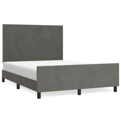 vidaXL Estructura cama con cabecero terciopelo gris oscuro 140x190 cm