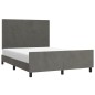 vidaXL Estructura cama con cabecero terciopelo gris oscuro 140x190 cm vidaXL Estructura cama con cabecero terciopelo gris oscuro 140x190 cm