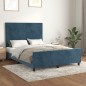 vidaXL Estructura cama con cabecero terciopelo azul oscuro 140x200 cm