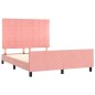 vidaXL Estructura de cama con cabecero de terciopelo rosa 140x190 cm