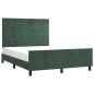 vidaXL Estructura cama con cabecero terciopelo verde oscuro 140x190 cm vidaXL Estructura cama con cabecero terciopelo verde oscuro 140x190 cm