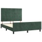 vidaXL Estructura cama con cabecero terciopelo verde oscuro 140x190 cm vidaXL Estructura cama con cabecero terciopelo verde oscuro 140x190 cm