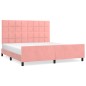 vidaXL Estructura de cama con cabecero de terciopelo rosa 160x200 cm