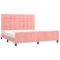 vidaXL Estructura de cama con cabecero de terciopelo rosa 160x200 cm