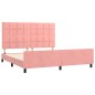 vidaXL Estructura de cama con cabecero de terciopelo rosa 160x200 cm