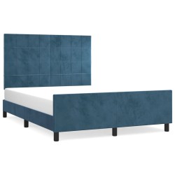 vidaXL Estructura cama con cabecero terciopelo azul oscuro 140x200 cm