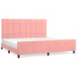 vidaXL Estructura de cama con cabecero de terciopelo rosa 200x200 cm