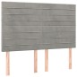 vidaXL Estructura de cama con cabecero terciopelo gris claro 140x190cm