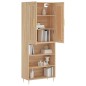 vidaXL Aparador alto madera contrachapada color roble 69,5x34x180 cm vidaXL Aparador alto madera contrachapada color roble 69,5x34x180 cm