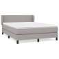 vidaXL Cama box spring con colchón tela gris claro 140x200 cm