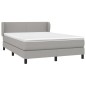 vidaXL Cama box spring con colchón tela gris claro 140x200 cm