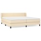 vidaXL Cama box spring con colchón tela color crema 200x200 cm vidaXL Cama box spring con colchón tela color crema 200x200 cm