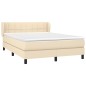 vidaXL Cama box spring con colchón tela color crema 140x200 cm vidaXL Cama box spring con colchón tela color crema 140x200 cm