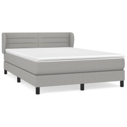 vidaXL Cama box spring con colchón tela gris claro 140x190 cm