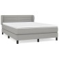 vidaXL Cama box spring con colchón tela gris claro 140x190 cm vidaXL Cama box spring con colchón tela gris claro 140x190 cm