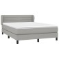 vidaXL Cama box spring con colchón tela gris claro 140x190 cm vidaXL Cama box spring con colchón tela gris claro 140x190 cm