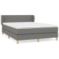 vidaXL Cama box spring con colchón tela gris oscuro 140x190 cm vidaXL Cama box spring con colchón tela gris oscuro 140x190 cm