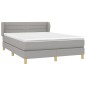 vidaXL Cama box spring con colchón tela gris claro 140x200 cm
