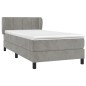 vidaXL Cama box spring con colchón terciopelo gris claro 90x190 cm vidaXL Cama box spring con colchón terciopelo gris claro 90x190 cm