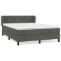 vidaXL Cama box spring con colchón terciopelo gris oscuro 140x190 cm vidaXL Cama box spring con colchón terciopelo gris oscuro 140x190 cm
