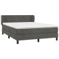 vidaXL Cama box spring con colchón terciopelo gris oscuro 140x190 cm vidaXL Cama box spring con colchón terciopelo gris oscuro 140x190 cm
