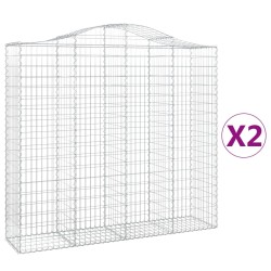 vidaXL Cestas de gaviones 2 uds forma de arco hierro 200x50x180/200 cm