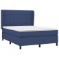 vidaXL Cama box spring con colchón tela azul 140x200 cm vidaXL Cama box spring con colchón tela azul 140x200 cm