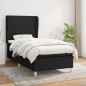 vidaXL Cama box spring con colchón tela negro 80x200 cm vidaXL Cama box spring con colchón tela negro 80x200 cm