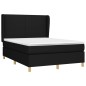 vidaXL Cama box spring con colchón tela negro 140x200 cm vidaXL Cama box spring con colchón tela negro 140x200 cm