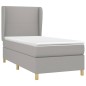 vidaXL Cama box spring con colchón tela gris claro 90x190 cm vidaXL Cama box spring con colchón tela gris claro 90x190 cm