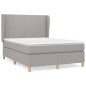 vidaXL Cama box spring con colchón tela gris claro 140x200 cm vidaXL Cama box spring con colchón tela gris claro 140x200 cm