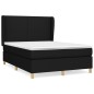 vidaXL Cama box spring con colchón tela negro 140x190 cm vidaXL Cama box spring con colchón tela negro 140x190 cm