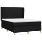 vidaXL Cama box spring con colchón tela negro 140x190 cm vidaXL Cama box spring con colchón tela negro 140x190 cm